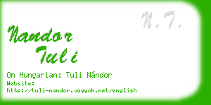 nandor tuli business card