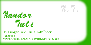 nandor tuli business card